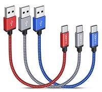 DDIYYI Cable USB C Court 0.3m Lot de 3, 3A Charge Rapide Cable USB vers USB C Nylon Tressé Cordon pour iPhone 15/15 Pro, Samsung Téléphones, Android Auto, Allume Cigare USB C, Power Bank