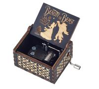 Ddjbdb Boîte à musique La Belle et la Bête, mécanisme de 18 notes en bois sculpté à la main, boîte à musique artisanale, cadeau de Saint-Valentin, de Noël, d'anniversaire pour sa femme, petite amie