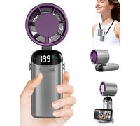 DDKJ Ventilateur Portable Turbo, 199 Vitesses|Rechargeable USB 3500mAh|Max 10 Heures| Ventilateur de Poche Écran LED Batterie & Vitesses, Fraîcheur Tout l'Été pour Enfant & Adulte, Voyage En Plein Air