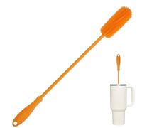 ddLUCK Goupillon Biberon Silicone,40cm Brosse à Biberons Ecouvillon à pour Le Nettoyage à Manche Long,pour à Bouteille d'eau,Gourde Sport,Verre,Tasses Thermos Brosses Nettoyeur (Orange, Long Manche)