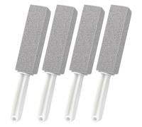 ddLUCK Lot de 4 pierres ponce de nettoyage avec manche pour toilettes et traces de calcaire, rouille de la grille de barbecue, pour la cuisine, salle de bain, piscine et ménage de la maison