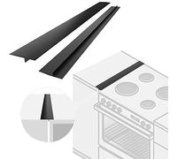 ddLUCK Paquet de 2 couvercles d'espacement de comptoir de cuisine en silicone, remplissage de 63cm de long, joints entre le dessus de la cuisinière, le four, la machine à laver（noir）