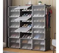 DDMINE Armoire à Chaussures, Étagère Modulable en Plastique, Meuble à Chaussures avec Portes, Maillet, Boîte à Chaussures, Bottes et Pantoufles (3 * 4)