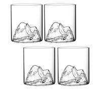 DDMMQS Lot de 4 verres à vin en forme de montagne en verre transparent pour bière, cocktail, whisky, jus et autres boissons