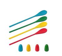 DDMMZZ 4PCS Egg Spoon Race Game Set for Easter Party Favors, Relay Race Wooden Egg Balance Carnival Games for Kids & Family Activity Holiday Hunt Game Outdoor Lawn Games