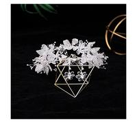 DDNGEJ Serre-tête de mariée Vintage argenté avec Gros Cristal et Strass Brillants