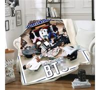 DDONVG - Couverture BTS - 150 x 200 cm - Couverture douillette en flanelle pour enfants et adultes - Couverture de canapé avec dessin animé - Microfibre douce et chaude (17, 150 X 200 cm)