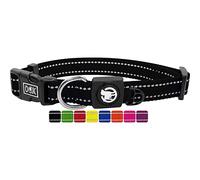 DDOXX Collier Chien Nylon, Réfléchissante, Réglable | Nombreuses Couleurs & Tailles | pour Petit, Moyen Gros & Grand | Colliers Chat Chiot | Noir, L, arnet pour Chien