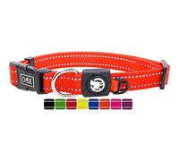 DDOXX Collier Chien Nylon, Réfléchissante, Réglable | Nombreuses Couleurs & Tailles | pour Petit, Moyen Gros & Grand | Colliers Chat Chiot | Orange, M