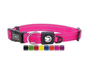 DDOXX Collier Chien Nylon, Réfléchissante, Réglable | Nombreuses Couleurs & Tailles | pour Petit, Moyen Gros & Grand | Colliers Chat Chiot | Rose Rosa, XS