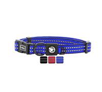 DDOXX Collier Chien Nylon, Réfléchissante, Réglable & Rembourrée Neopren | Nombreuses Couleurs & Tailles | pour Petit, Moyen Gros & Grand | Colliers Chat Chiot | Bleu, L, arnet pour Chien