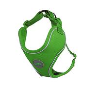 DDOXX Harnais Veste Chien Air Mesh, Réfléchissante, Rembourrée, Réglable | Nombreuses Couleurs & Tailles | pour Petit, Moyen Gros & Grand | Harnais de Poitrine Chat Chiot | Vert, XL, arnet pour Chien