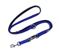 DDOXX Laisse Chien Air Mesh, Réglable en 3 Position, 2m | Nombreuses Couleurs & Tailles | pour Petit, Moyen Gros & Grand | Double laisses Ajustable Chat Chiot | Bleu, S