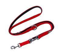 DDOXX Laisse Chien Air Mesh, Réglable en 3 Position, 2m | Nombreuses Couleurs & Tailles | pour Petit, Moyen Gros & Grand | Double laisses Ajustable Chat Chiot | Rouge, XS