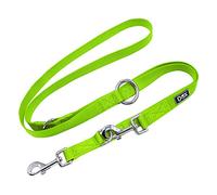 DDOXX Laisse Chien en Nylon Réglable 3 Longueurs - Pour Chiens Grands et Petits, Double pour 2 Chiens, Chats et Chiots - 2 M - Vert, L, Carnet