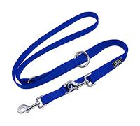 DDOXX Laisse Chien en Nylon, Réglable dans 3 Longueurs- Laisse pour Chiens Grands et Petits - Laisse Double pour 2 Chiens - Laisse Chats et Chiots - 2 M - Bleu, M