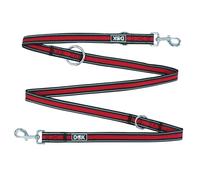 DDOXX Laisse réfléchissante pour chien avec maille aérée - 2 m, réglable en 3 positions, résistante aux morsures - Laisse pour chien pour toutes les tailles de chiens - M (rouge) - 2 x 200 cm