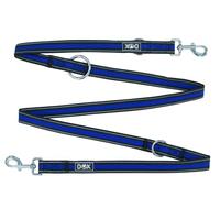 DDOXX Laisse réfléchissante pour chien, avec maille aérée, 2 m, réglable en 3 positions, résistante aux morsures - Laisse pour chien pour toutes les tailles de chiens - S (bleu) - 1,5 x 200 cm