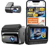 DDPAI Dashcam Voiture Avant Arrière 4K+1080P, Camera Embarquée Voiture avec 32Go eMMC, WiFi 6 5 GHz, GPS, Vision Nocturne, Prise en Charge 4G LTE, 24H Parking, G-Sensor, Enregistrement Boucle, Z60