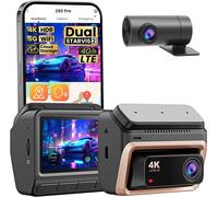 DDPAI Dashcam Voiture Avant Arrière 4K+1080P, Camera Embarquée Voiture avec 32Go eMMC, WiFi 6 5 GHz, GPS, Vision Nocturne, Prise en Charge 4G LTE, 24H Parking, G-Sensor, Enregistrement Boucle, Z60