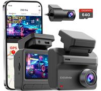 DDPAI Dashcam Voiture Avant Arrière, 4K + 1080P Camera Voiture, Carte 64 Go Incluse, Vision Nocturne AI-ISP, Compatible 4G LTE, WiFi 6 5GHz, GPS, Mode Stationnement 48H, Écran IPS 3"", Z50 Pro