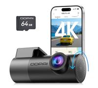 DDPAI Mini Pro 4K Dashcam Voiture, Caméra Rotation à 360°, Carte 64Go Incluse, Vision Nocturne, Surveillance Stationnement 24h, 5.8G WiFi 6, Enregistrement Boucle, Contrôle des App, Supercondensateur