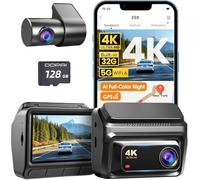 DDPAI Z60 Dashcam Voiture Avant Arrière, 4K+1080P Caméra Embarquée Voiture avec 32Go eMMC Intégré, Vision Nocturne AI-ISP, Compatible 4G LTE, WiFi 6 5 GHz, GPS, Surveillance Parking 24h/24, G-Sensor