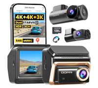 DDPAI Z90 Master 3 Kanal Dashcam Vorne Hinten Innen(4K+4K+3K),Dual STARVIS 2 IMX678 3 HDR Dashcam Voiture,64GB EMMC+128GB Karte Dash Cam, inkl.CPL, Nacht, GPS/ADAS/KI,WLAN, 4G LTE,24h Parkwache,IPS 3"