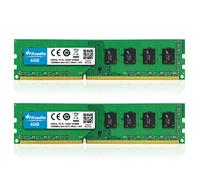 DDR3/DDR3L 8Go Kit (2x4Go) 1600MHz Mémoire RAM CL11 UDIMM Wlizedle Module de Mémoire PC3-12800 240-Pin 1,35V/1,5V pour Ordinateur de Bureau, Vert