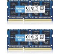 DDR3/DDR3L Laptop Mémoire RAM 8Go Kit (2x4GB) 1600MHz CL11 SODIMM Module de Mémoire PC3-12800 /PC3L-12800 204-Pin 1.35V/1.5V Notebook Memory pour Ordinateur Portable, Bleu