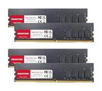 【DDR4 RAM】 GIGASTONE 32Go Kit(4x8Go) DDR4 3200MHz(2933MHz Or 2666MHz) PC4-25600(PC4-23400/21300) CL22 1.2V UDIMM 288pin UnbuffeRouge Non ECC Mémoire Haute Performance Mise à Niveau pour PC Bureau