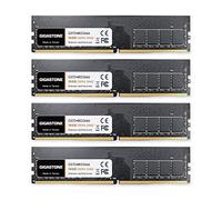 【DDR4 RAM】 GIGASTONE 64Go Kit(4x16Go) DDR4 2666MHz(2400MHz Or 2133MHz) PC4-21300(PC4-19200/17000) CL19 1.2V UDIMM 288pin UnbuffeRouge Non ECC Mémoire Haute Performance Mise à Niveau pour PC Bureau