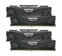 【DDR4 RAM】 GIGASTONE Game Pro 32Go Kit(4x8Go) DDR4 3200MHz PC4-25600 CL 16-18-18-40 Intel XMP 2.0 AMD Ryzen 1.35V UDIMM 288pin UnbuffeRouge Non ECC Mémoire Haute Performance pour PC Bureau-Noir