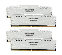 【DDR4 RAM】 GIGASTONE Game Pro 32Go Kit(4x8Go) DDR4 3200MHz PC4-25600 CL 16-18-18-40 Intel XMP 2.0 AMD Ryzen 1.35V UDIMM 288pin UnbuffeRouge Non ECC Mémoire Haute Performance pour PC Bureau-Blanc