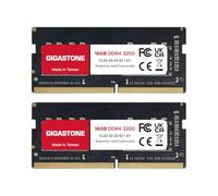 【DDR4 RAM Mise à Niveau pour Portable】 GIGASTONE 32Go Kit(2x16Go) DDR4 3200MHz(2933MHz Or 2666MHz) PC4-25600(PC4-23400, 21300) CL22 1.2V SODIMM 260pin UnbuffeRouge Non ECC Mémoire Haute Performance
