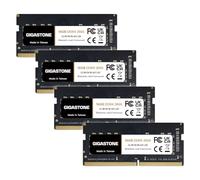【DDR4 RAM Mise à Niveau pour Portable】 GIGASTONE 64Go Kit(4x16Go) DDR4 2666MHz(2400MHz Or 2133MHz) PC4-21300(PC4-19200/17000) CL19 1.2V SODIMM 260pin UnbuffeRouge Non ECC Mémoire Haute Performance