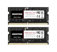 【DDR5 RAM】 GIGASTONE 64Go (2x32Go) Kit DDR5 4800MHz PC5-38400 CL 40-40-40-77 1.1V SODIMM 262pin UnbuffeRouge Non ECC Mémoire Haute Performance Mise à Niveau pour Portable