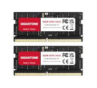 【DDR5 RAM】 GIGASTONE 64Go Kit (2x32Go) DDR5 5600MHz PC5-44800 CL 46-46-46-90 1.1V SODIMM 262pin UnbuffeRouge Non ECC Mémoire Haute Performance Mise à Niveau pour Portable