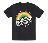 ddrdfff55 LookHUMAN-I-ve-Got-Anxiety-Rainbow-MensUnisex-Fitted-Triblend