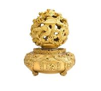 DDRROJFRS Ornements en cuivre, tournant Le Monde Neuf trépieds secs Neuf Dragons Jouant des Perles Maison Salon Artisanat décoratif(2)