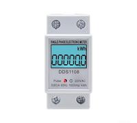 DDS1108 Compteur d'énergie monophasé 50 A/60 A avec écran LCD rétroéclairé numérique pour AC 220 V, blanc (avec rétroéclairage)