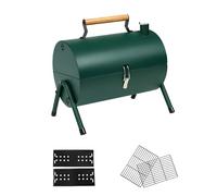 DDS22E Gril Pliant portatif, | Ouvert en 1s, base triangulaire stable, plateau émaillé, bouches d'aération réglables, portable for 3 à 7 personnes.(Green)