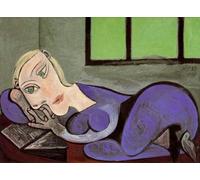 DDSEW GREWT Affiche de Pablo Picasso, femme allongée lisant la lecture, peinture sur toile Abstract art mural, imprimés Pablo Picasso pour la décoration du salon, photos 50x70cmX1 sans cadre