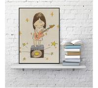 DDSEW GREWT Affiche de Yoshitomo Nara « Guitar Girl » - Impression sur toile abstraite - Décoration d'intérieur moderne - 40 x 60 cm - Sans cadre