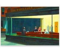 DDSEW GREWT Affiche des Nighthawks d’Edward Hopper Art mural sur toile Edward Hopper Peinture célèbre Estampes d’Edward Hopper pour la décoration du salon Image 40x60cm Sans cadre