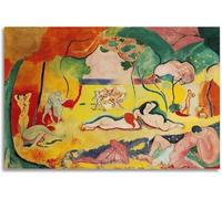 DDSEW GREWT Affiche Matisse《Le Bonheur de Vivre》Peinture murale abstraite Peinture vintage sur toile Gravures Henri Matisse pour la décoration du salon 50x70cm Sans cadre