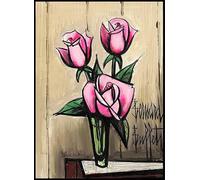 DDSEW GREWT Bernard Buffet Posters « Fleurs Et Nature Morte » Toile Art Mural Roses Rose Tableau Bernard Buffet Impression Pour Hom Decor Photo 50x70cm Sans Cadre