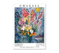 DDSEW GREWT célèbre Marc Chagall affiches bouquet de fleurs peinture sur toile art mural abstrait Marc Chagall impressions pour la décoration intérieure moderne photos 50x70cm sans cadre