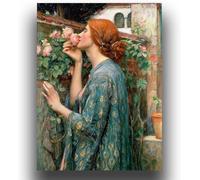 DDSEW GREWT John William Waterhouse imprime Les affiches de l’âme d’une rose Art mural vintage sur toile Portrait romantique pour la décoration intérieure Tableau 50x70cm Sans cadre