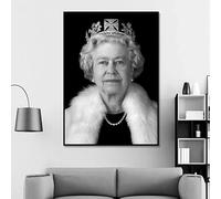 DDSEW GREWT noir et blanc Affiche Et Tirages Reine Elizabeth II Portrait Art Mural Peinture Sur Toile Vintage Pour Salon Décor Photos 50x70cmx1 Sans Cadre
